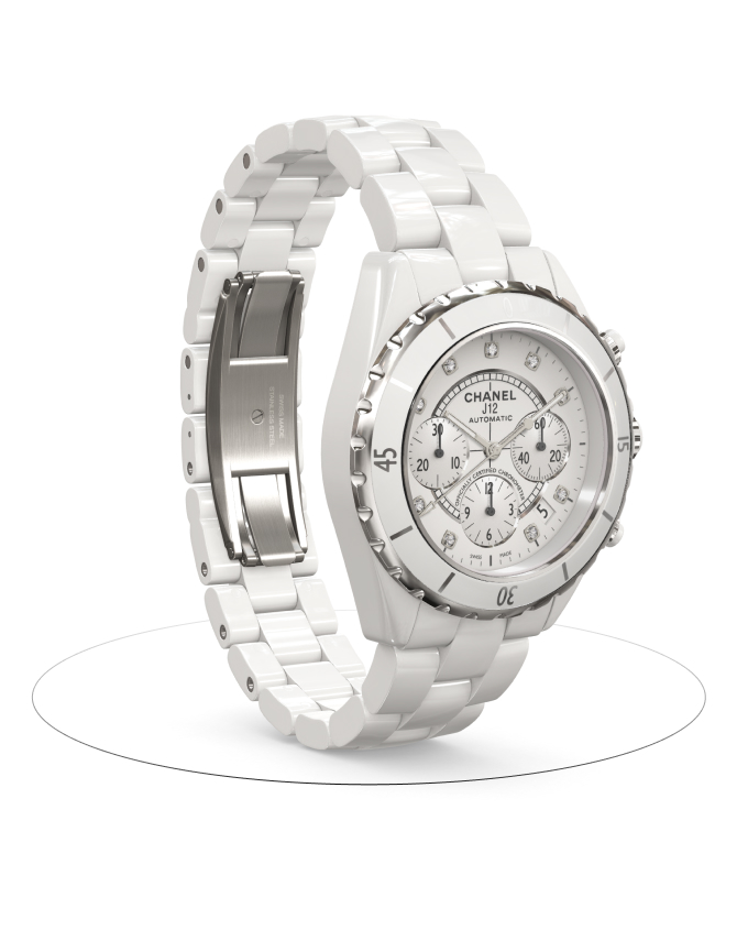 J12 Chronograph Watch 41 mm White Ceramic H2009 CHANEL